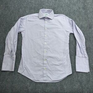 Charles Tyrwhitt Dress Shirt Mens 15 1/2 33 Slim Fit French Cuff Purple‎ Check